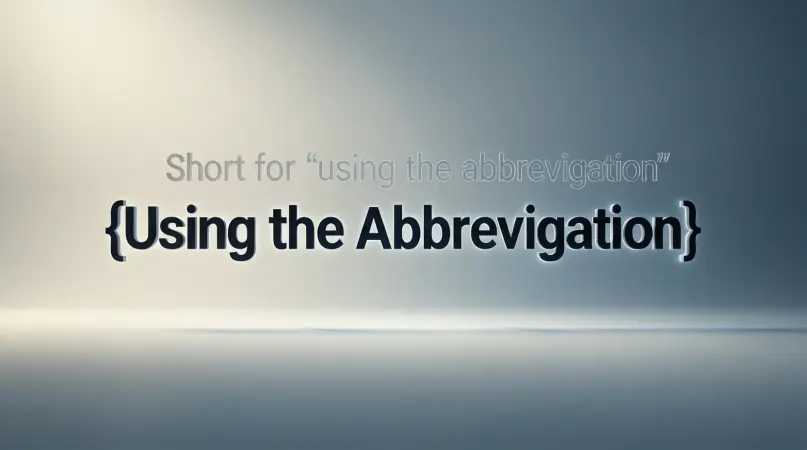 using the abbreviation